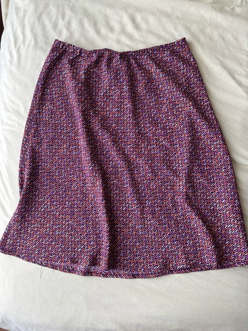 AGB Purple Patterned A-Line Skirt
